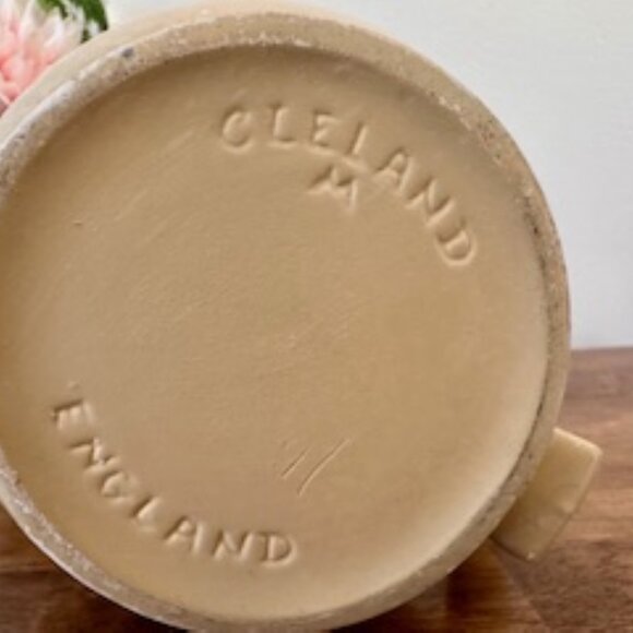 Vintage Cleland England Floral Pottery Vase Hand Painted Cottagecore English Dec - Picture 7 of 7